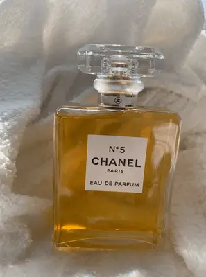 chanel no 5 on white background
