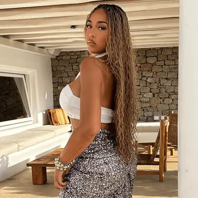 jordyn woods wearing boho braids
