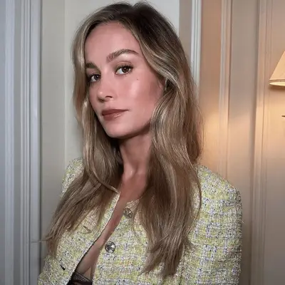 Close up of Brie Larson with reverse balayage.
