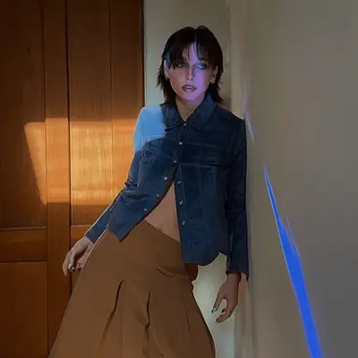 Emma Chamberlain with a wixie haircut