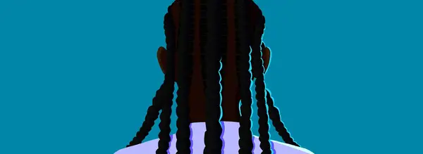 Illustration of person with cornrows
