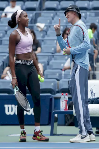 Coco Gauff with coach brad gilbert