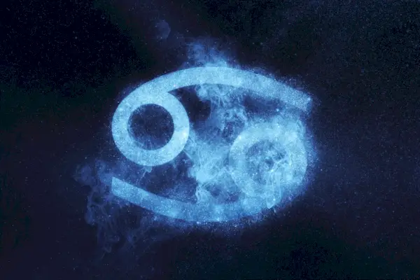 Cancer Zodiac Sign. Abstract night sky background