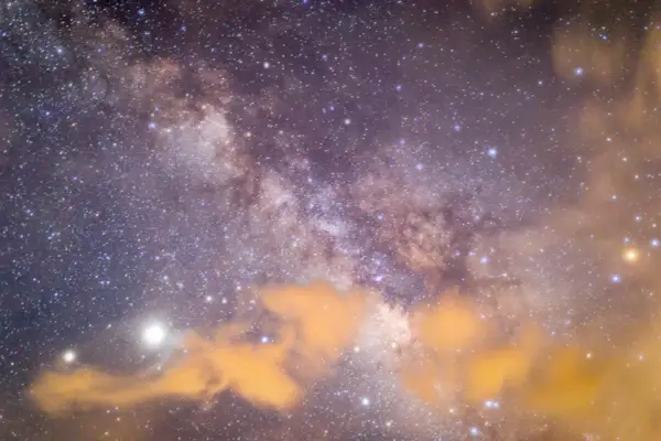 Milky way galaxy with stars and space dust in the universe.