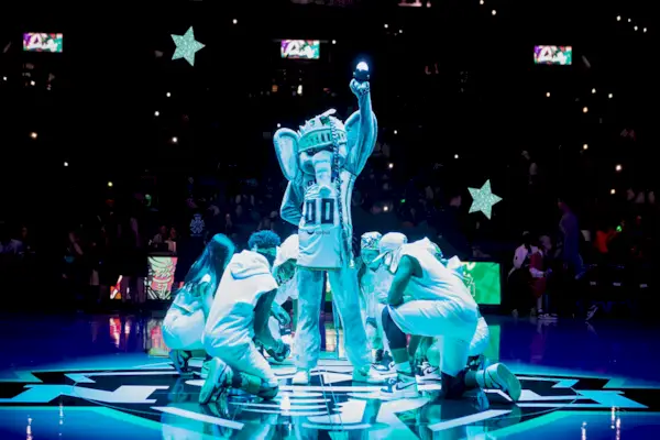 Ellie the elephant with dancers