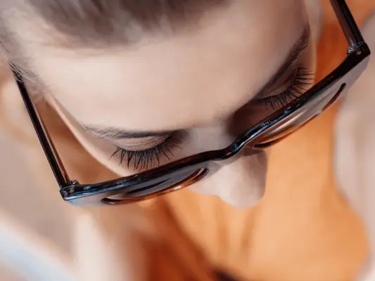 keratin lash lift before and after photo close up