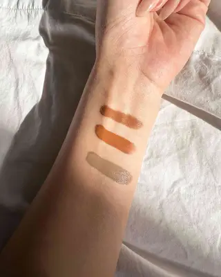 sheglam swatch of three bronzer and contour shades