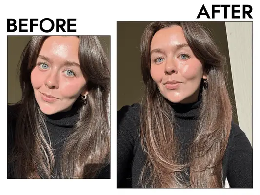 Model applying Kosas Revealer Extra Bright