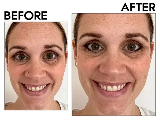 A person before and after applying the MAC Color Excess Gel Pencil Waterproof Eyeliner to their eyes