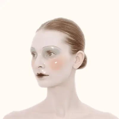 model wearing the pat mcgrath glass skin mask