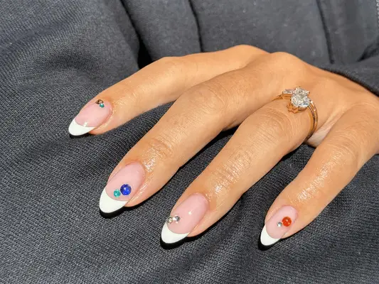 silver French manicure