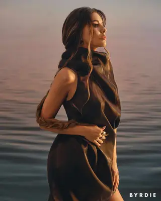 Eva Longoria poses during her MYM Beauty photoshoot.