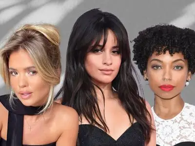 Women with Styled Curtain Bangs