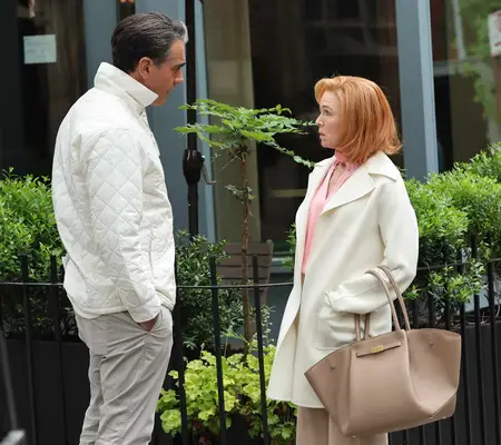 Renee Zellweger shows off a red, flippy bob on the set of Only Murders in the Building.
