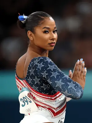 PARIS, FRANCE - JULY 30: Jordan Chiles of Team United States competes in the floor exercise during the Artistic Gymnastics Women