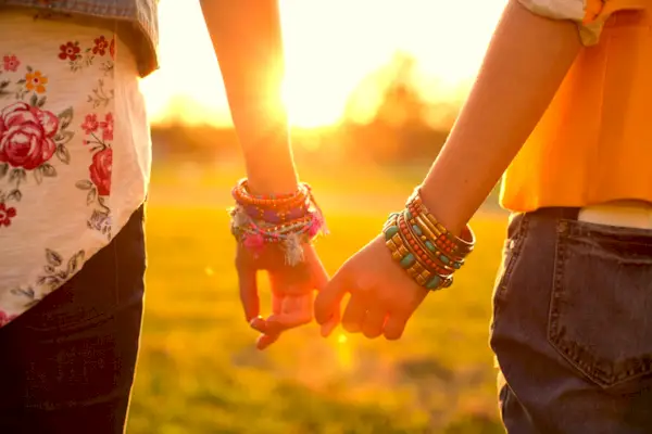 Young women enjoying outdoors.