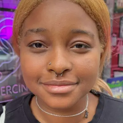person with septum piercing