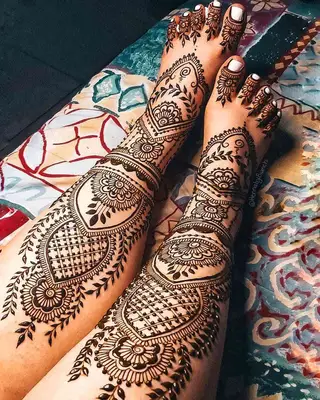 Henna on legs and feet