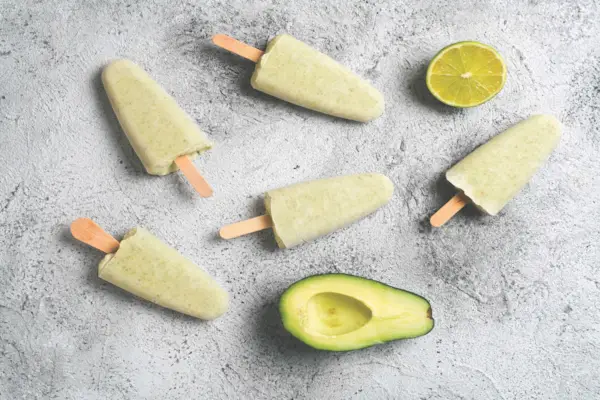 avocado lime popsicle, copy space
