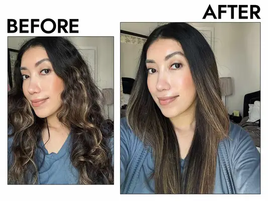 The author before and after using the L