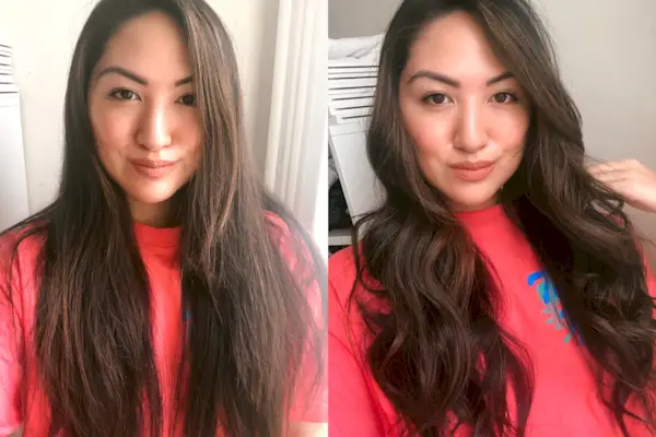 Dyson Corrale Lockenwickler vorher und nachher