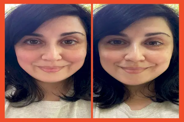 Antes y después de la niebla calmante de magnesio cocokind.