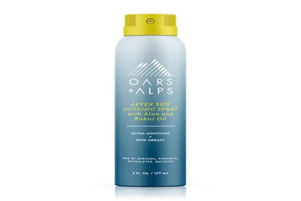 Oars Alps After Sun Cooling Spray, obsahuje Aloe Vera a Niacinamid pro úlevu od spálení od slunce, vůně zeleného čaje, 6 oz