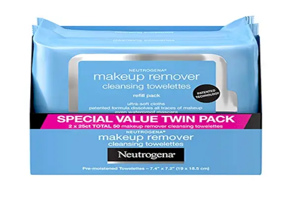 Neutrogena Makeup Remover Rensende ansiktsservietter, daglig rensende ansiktshåndkle for å fjerne vannfast sminke og mascara, alkoholfri, Value Twin Pack, 25 count, 2 Pack