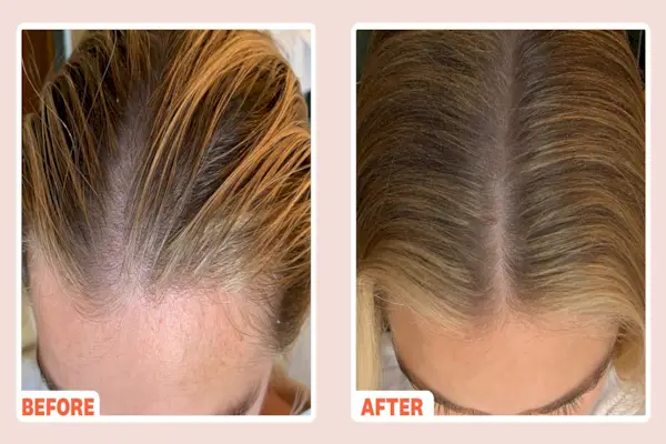 beautybio recenze suchého šamponu před a po