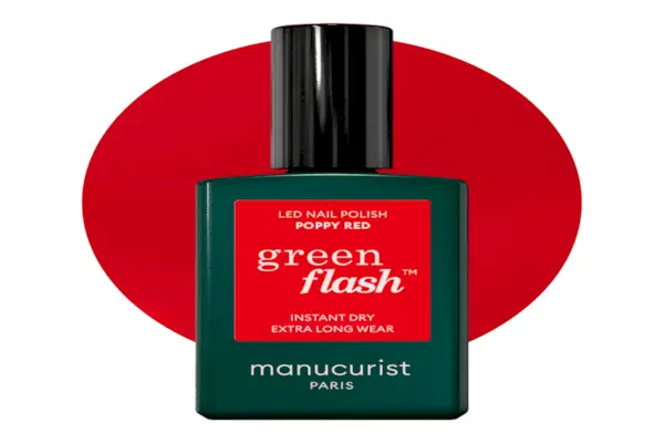 Esmalte de uñas de gel LED con destello verde