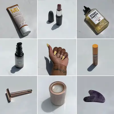 collage grid of different products owned by women of color