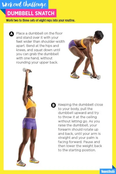 Lav håndvægtssnatchen for en gennemsnitlig træning for hele kroppen