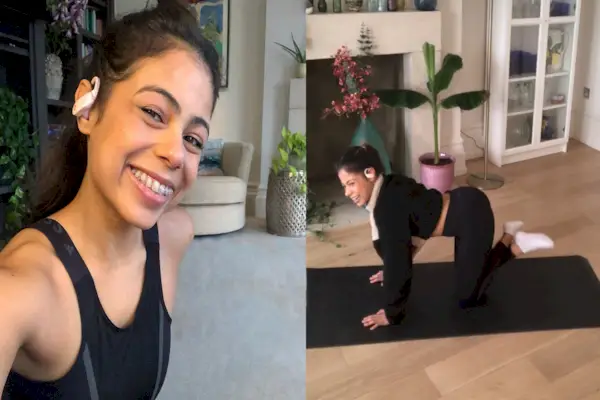 Woman Doing Pilates Exercise on Reformer