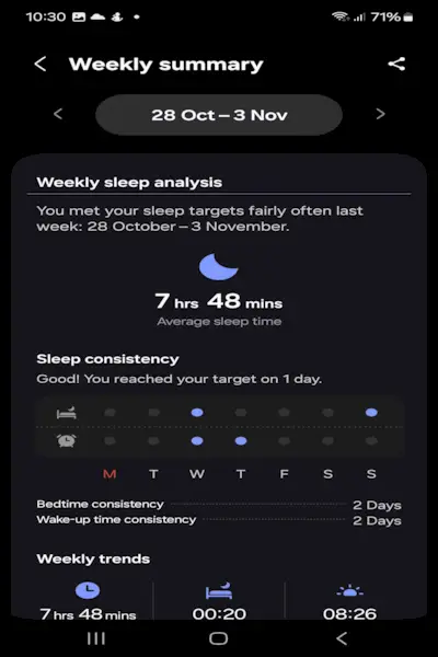 resumen semanal del sueño revisión del anillo samsung galaxy reino unido