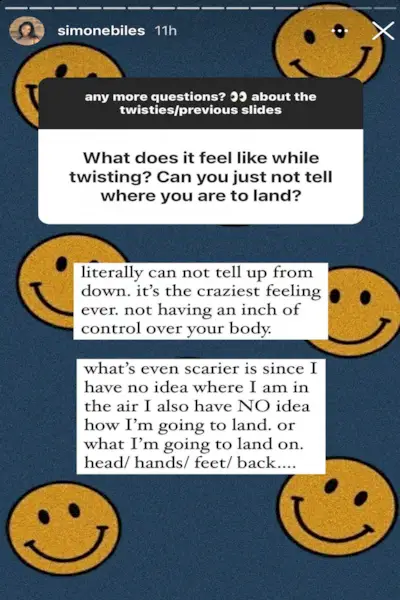 Simone Biles na Instagramie