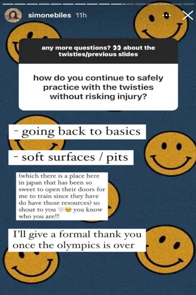 Simone Biles na Instagramie