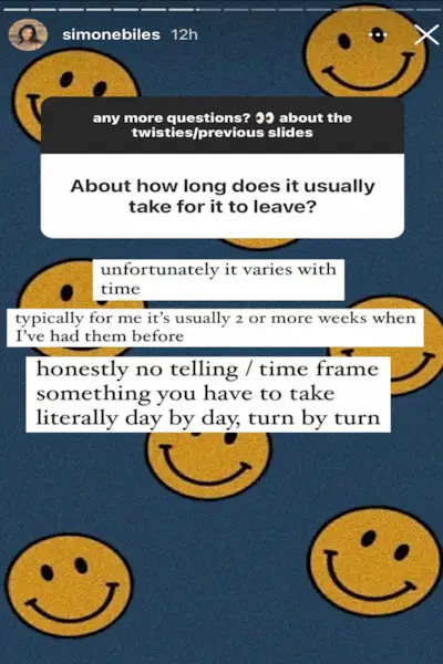 Simone Biles na Instagramie