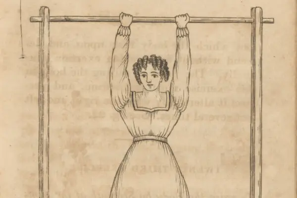 mujer preparándose para hacer chin up