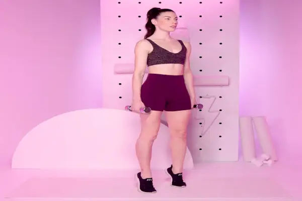 Young woman training