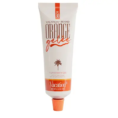White and orange Vacation sunscreen bottle