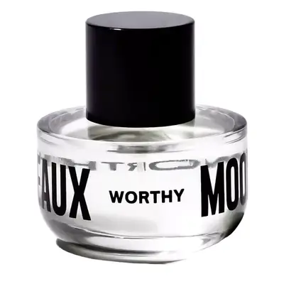 Clear bottle with black cap and text