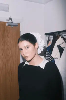 Iris Law wearing a bobby pin