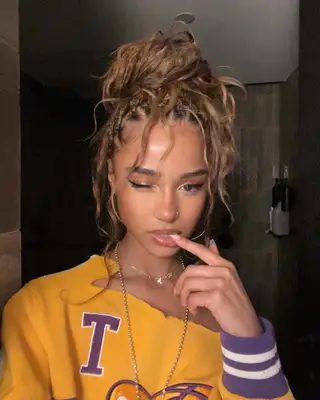 Tyla with an updo