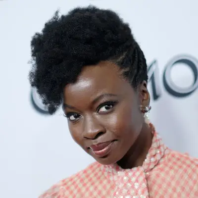 Danai Gurira wears a type 4 coily faux hawk hairstyle with braided sides