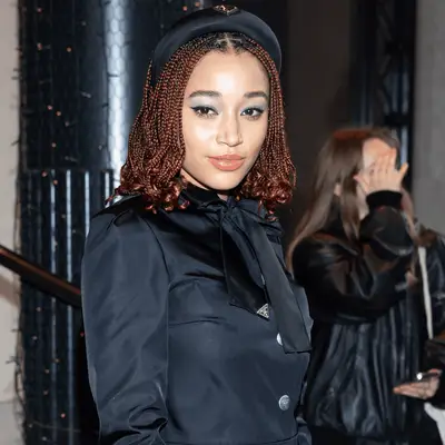 MILAN, ITALY - FEBRUARY 22: Amandla Stenberg is seen during the Milan Fashion Week - Womenswear Fall/Winter 2024-2025 on February 22, 2024 in Milan, Italy. (Photo by Arnold Jerocki/GC Images)