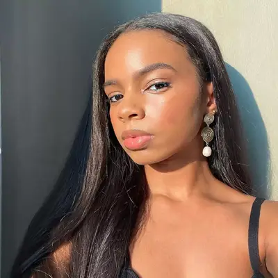 woman with straight black hair 