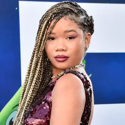 storm reid with blonde and brown braids