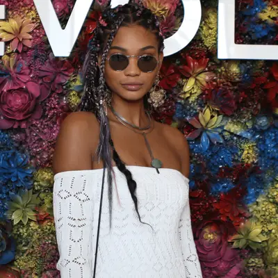 chanel iman with pastel braids