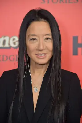 Vera Wang long, straight hair with detailed braids