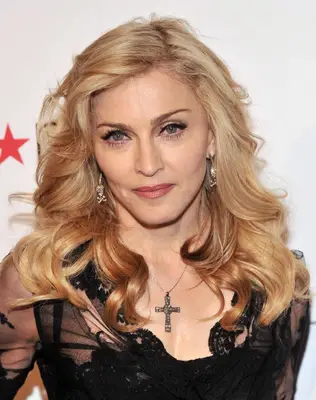 Madonna with feathered layered hair